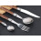 24 Piece Stainless Steel Flatware Set with Elegant Wood Grain Handle, Silverware Set for 6 4