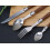 24 Piece Stainless Steel Flatware Set with Elegant Wood Grain Handle, Silverware Set for 6 5