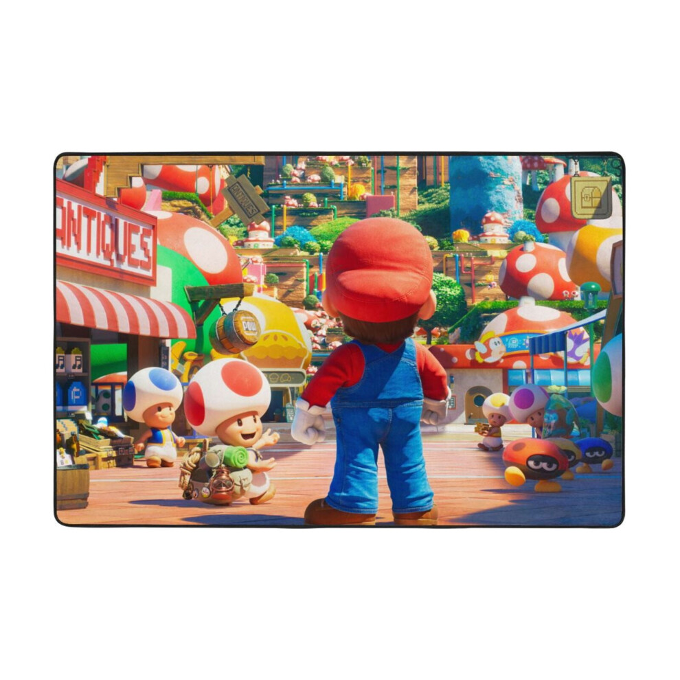 Kids Playroom Carpet with Super Mario Characters, Compatible with Nintendo - Cute Cartoon Rug for Boys & Girls, Perfect Area Rug for Bedroom or Game