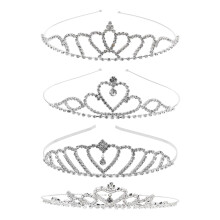 Eease 4Pcs Baby Kids Birthday Party Crown Headband Headpiece With Rhinestone Decor