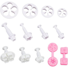 13Pcs Flower Clay Cutters Set, Silicone Clay Modeling Tools, Compatible with Polymer & Fondant, Plunger Cutter for Cake, Cookie, Earrings Making