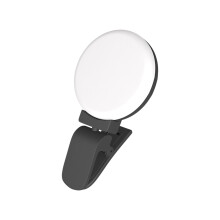 YOBOLK Ring Light with 60 LEDs, Rechargeable, Adjustable Brightness, Clip On for Phone, Laptop, Makeup, Selfie Light, Compatible with Tripod