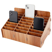 DIY24-vaks houten telefoonopbergdoos, BurlyWood, 320x200x180mm, bureau-organizer voor kantoor en klaslokaal