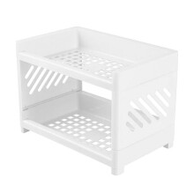 Dubbellaags opbergrek voor op het bureau, opbergrek, plankjes, organizer voor diverse spullen Z9B3