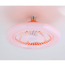 FloHua - Offerta estiva "Ritorno a scuola" - Ventilatore da soffitto E27 con luci, compatibile con soffitti bassi, ventilatore e lampada a scomparsa