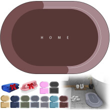 Tapis de bain modernisé, compatible avec Magic Mat, tapis de bain absorbant à séchage rapide et antidérapant, durable (Marron-B, 19,7 x 31,5 po)