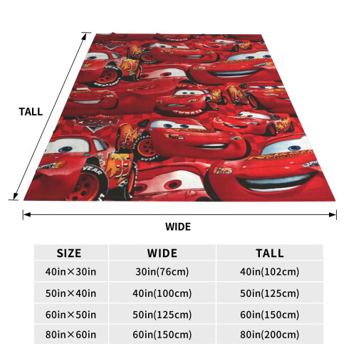 Κουβέρτα Lightning Mcqueen με μαλακή βελούδινη κουβέρτα ταξιδιού για υπνοδωμάτιο σαλόνι 2