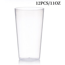Zestaw 12 plastikowych kubków do picia Trianu, 11 uncji, do kuchni, nietłukący, bez BPA, nadający się do mycia w zmywarce.