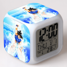 Ceas deșteptător digital HANNTAOO pentru copii, model cu desene animate Dragon Ball, 7 LED-uri care își schimbă culoarea, termometru, lumină de
