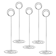 Lot de 30 porte-numéros de table de 22 cm de haut, porte-cartes de table, porte-photos, pinces porte-photos en fil de fer, porte-menus
