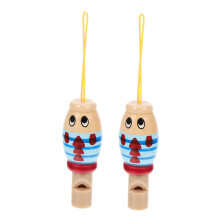 Wooden Whistle with Lanyard for Kids – Bright Cartoon Design, Clear Sound Musical Toy for Parties