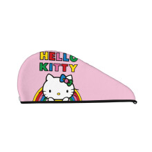Bonnet de douche Hello Kitty en velours corail épais et doux pour cheveux secs