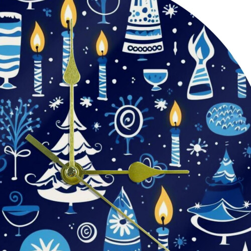 Hanukkah Acrylic Circular Wall Clock - Unique Design, Modern Style - 200 Characters 1