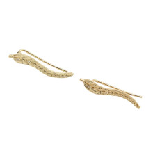 Eease1Pair Chic Leaf Ear Climbers Delicate Fashion Crawler Cuff Øreringe Smykker til Kvinder (Gylden)