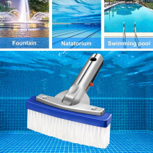 Brosse de piscine robuste avec dos en aluminium et poils en nylon - Accessoires pour aquarium en liquidation