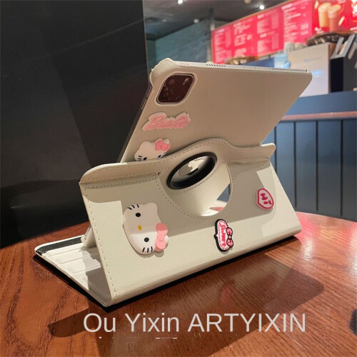 Capa protetora Hello Kitty de desenho animado compatível com iPad de 10,2 polegadas, capa para tablet de 10,9/Pro de 11 polegadas, compatível com 2