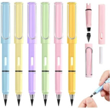 Conjunto de 5 Lápis Eternos Sem Tinta com Borrachas, Lápis Infinito para Esboçar, Desenhar e Esboçar - Uso Escolar e de Escritório