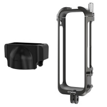 Actionkamerabur, aluminiumsrammebur med silikonlinsedeksel for Insta360X4, metallvideobur, kameraveskeholder