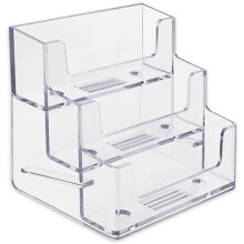 2 stk. 3-lommers premium visitkortholder med gennemsigtigt design (1 pakke)