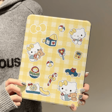 Cartoon Hello Kitty beschermhoes compatibel met iPad 8e/9e generatie MINI6 draaibare hoes compatibel met iPad Pro tablet air 3/4/5