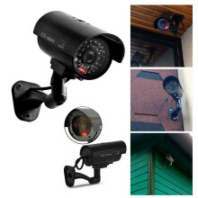 Dummy Fake Camera, Surveillance Security Camera, Indoor Outdoor Camera, with One LED Light, 2 Pack