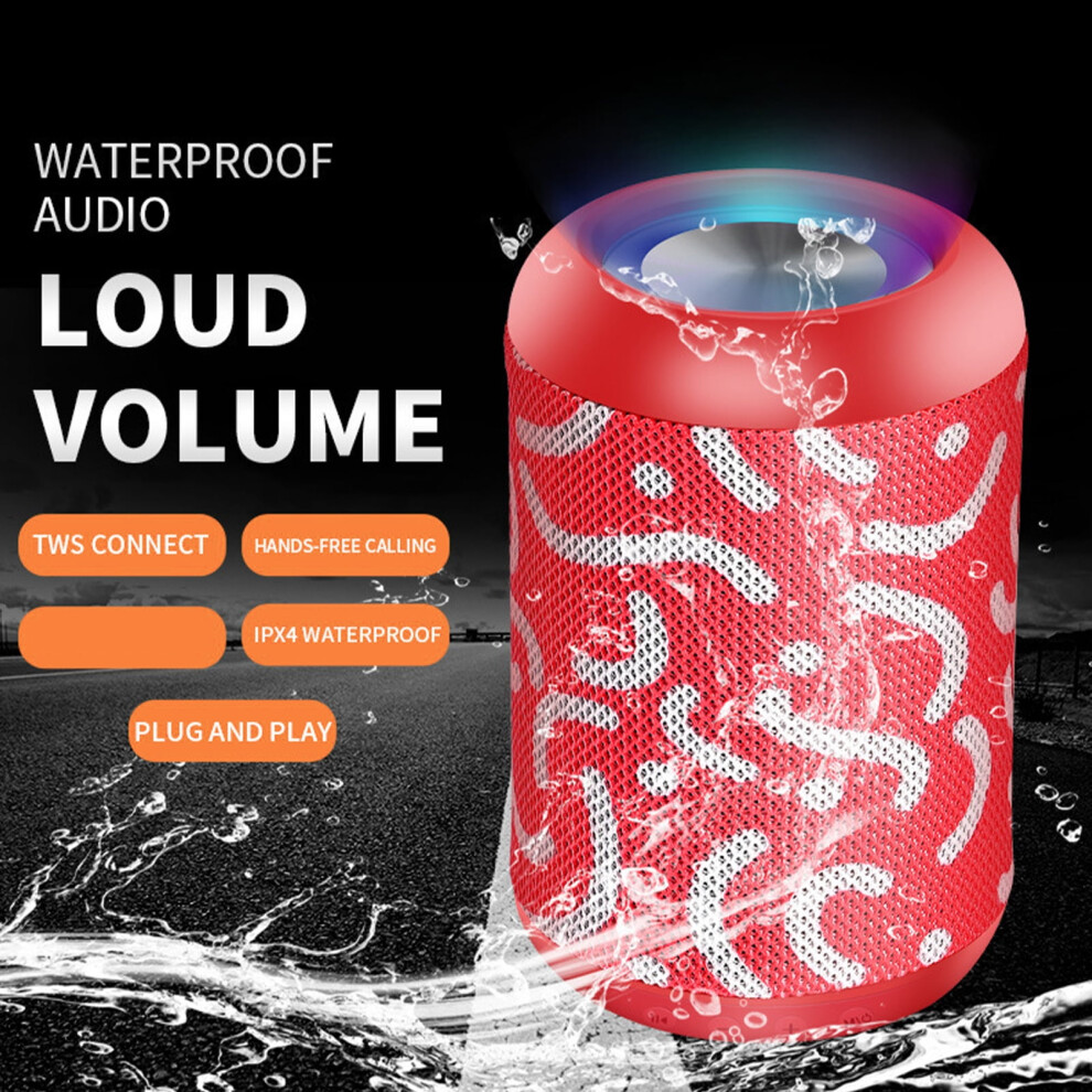 Susuchens Bluetooth Compatible Speaker Waterproof Surround Sound Outdoor Wireless Subwoofer Music Gift For Home Black 9083649884881