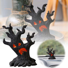 Décoration d'Halloween : Figurine d'arbre monstrueuse avec visage | Statue d'arbre réaliste | Figurine de visage d'arbre | Ornement Abletop pour