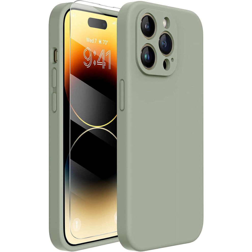 Miracase Compatible With Iphone 14 Pro Max Case With Screen Protector, Upgraded Camera Protection, Shockproof Liquid Silicone, Microfiber Lining, 6.7 9083649885208