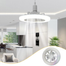 GAZHEK30W Plafondventilator met afstandsbediening, compatibel met meerkleurige kunststof schroefventilator- en lichtcombinatie, stille