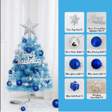 Skegnu 45cm Mini Christmas Tree Blue - Compatible with Desktop, Living Room Ornament, Holiday Decoration