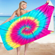 Serviette de plage surdimensionnée Cameland 76 x 152 cm, douce, absorbante et moelleuse en jacquard, en coton pelucheux, idéale pour la piscine et
