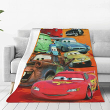 Couverture Cars Flash McQueen 127 x 102 cm en flanelle douce et microfibre, idéale pour le canapé, le lit et les voyages - Couverture légère et