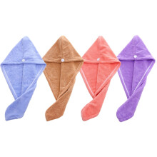 Lot de 4 turbans en microfibre pour sécher les cheveux, 25 x 63,5 cm