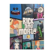 Couverture Rick et Morty douce et confortable en peluche, légère et chaude, en flanelle, idéale pour canapé et lit (127 x 102 cm).