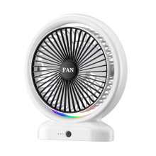 Mini ventilador de escritorio recargable de 3 velocidades con luces LED, ventilador portátil USB silencioso para el hogar, la oficina, viajes y