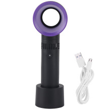 Nimomo Ventilador sin aspas, miniventilador portátil USB, ventilador portátil sin hojas, práctico refrigerador para el hogar al aire libre(Negro)