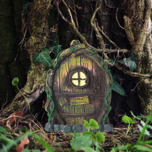Enfeites de porta WinysinFairytales, fadas de madeira, árvore anã para decoração de porta.