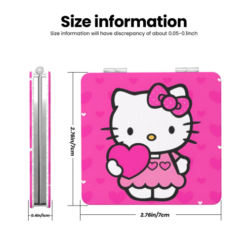 Καθρέφτης τσέπης Hello Kitty, φορητός μεγεθυντικός συμπαγής καθρέφτης μακιγιάζ 2