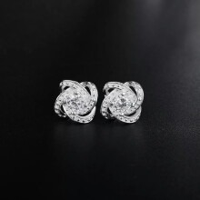 RSAMD zilveren kristallen oorbellen, sieraden, oorstekers, bruiloft, massieve steen, schattig, dames, lady925