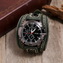 Vente flash TUOBARR pour la Saint-Valentin 2024Â ! Montre-bracelet Steampunk pour homme, style vintage, cousue main en cuir de vachette, mouvement Ă