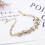 Pulseiras ajustáveis com folhas douradas e strass, elegante pulseira de folhas para mulheres. 4