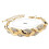 Pulseiras ajustáveis com folhas douradas e strass, elegante pulseira de folhas para mulheres. 5