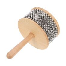 Metal Cabasa Percussion Instrument with Ergonomic Wooden Handle for Music Education and Live Performance