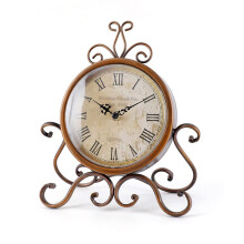 Vintage Silent Iron Table Clock for Home Bedroom Office Decor Waterproof Retro Design
