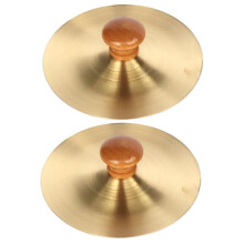 Copper Finger Cymbals with Wooden Handles for Belly Dance, Music Education and Clear Bright Tone