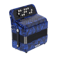 22 Key 8 Bass Button Accordion for Beginners with Sensitive Round Buttons and Carry Bag, Dark Blue