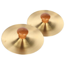 Finger Cymbals with Wooden Handles Clear Bright Tone for Belly Dance and Music Education 2Pcs