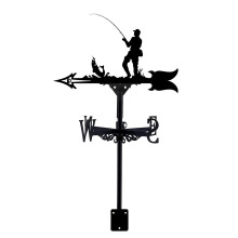 Outdoor Weather Vane Rustproof Wrought Iron Farm Style Wind Direction Indicator for Garden Roof