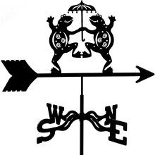 Garden Weather Vane Retro Dancing Frog Rustproof Metal 360 Wind Rotation for Roof Yard Decor