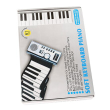 Roll Up Piano Keyboard 61 Keys Foldable Silicone with Builtin Speaker for Practice and Travel